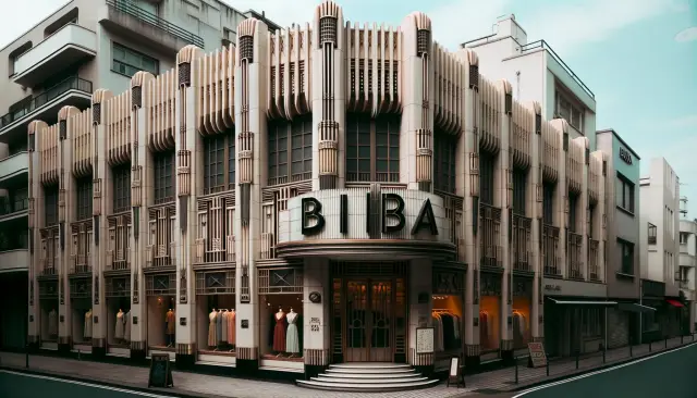 digital photo of art deco fashion store BIBA influenced