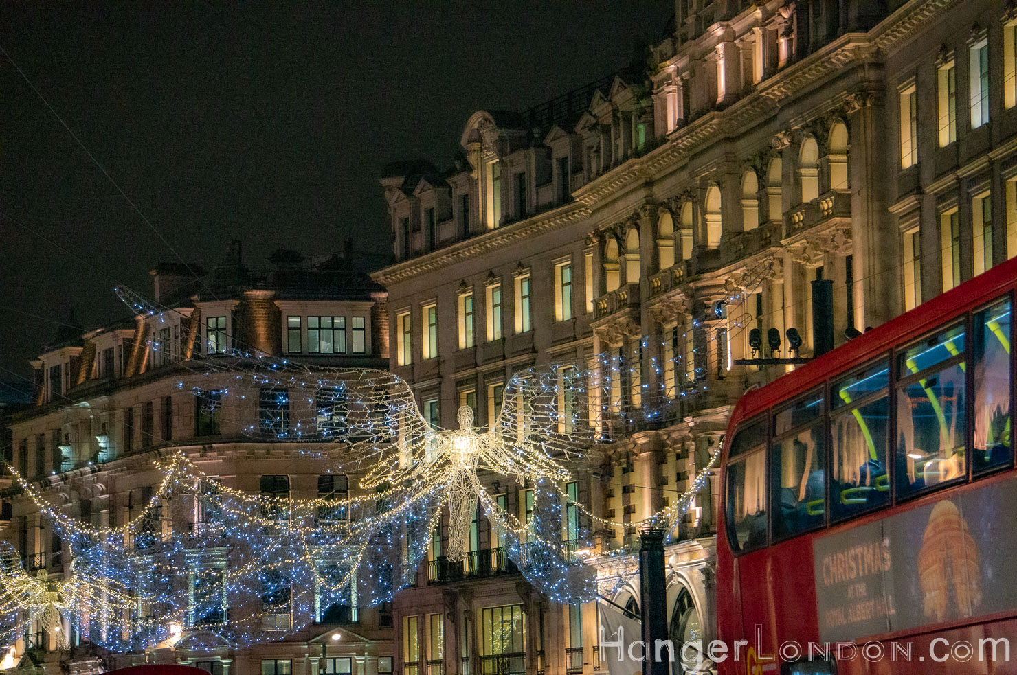 Regent St Angel Christmas lights