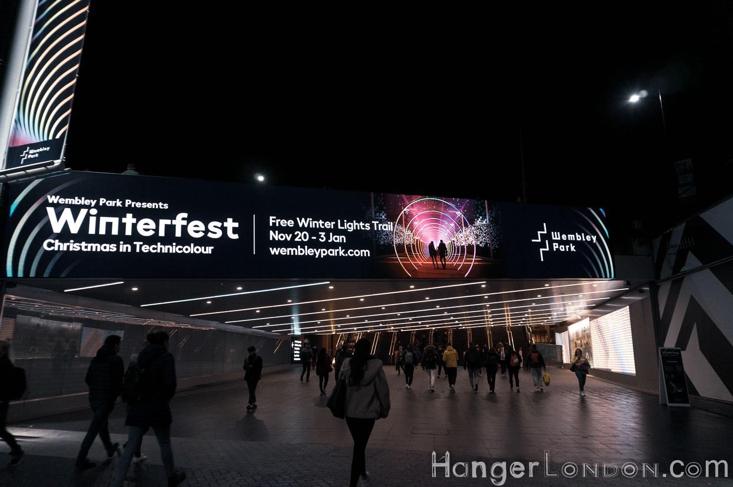 Wembley Park Winterfest Light Trail Tech Explored 4 walk under crossover Wembley Park