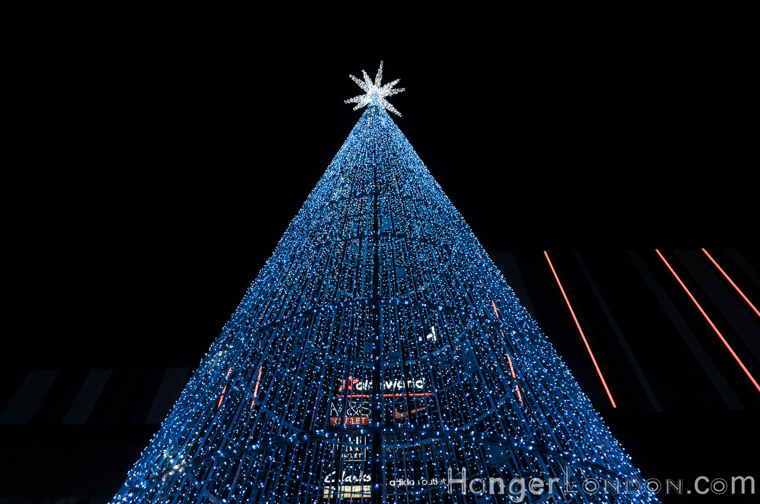 The hopeful tree Wembley park LED lit