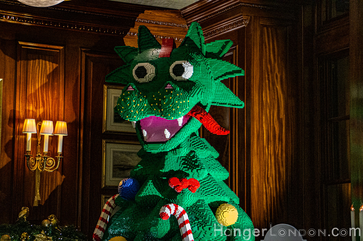 Savoy Lego green dragon christmas tree