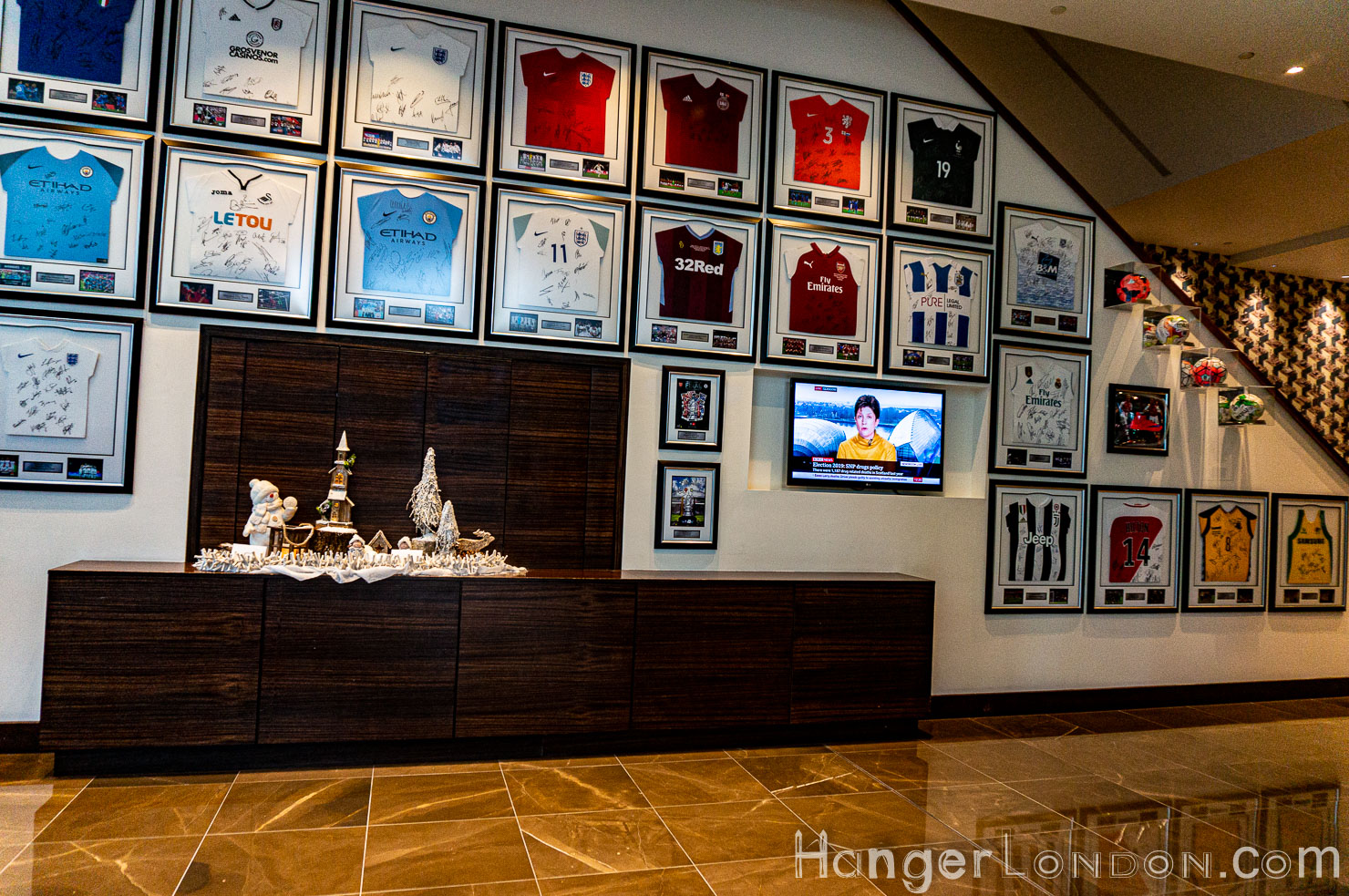 The Football Shrine at The Hilton London Wembley 3 Hilton Wembley football shirts