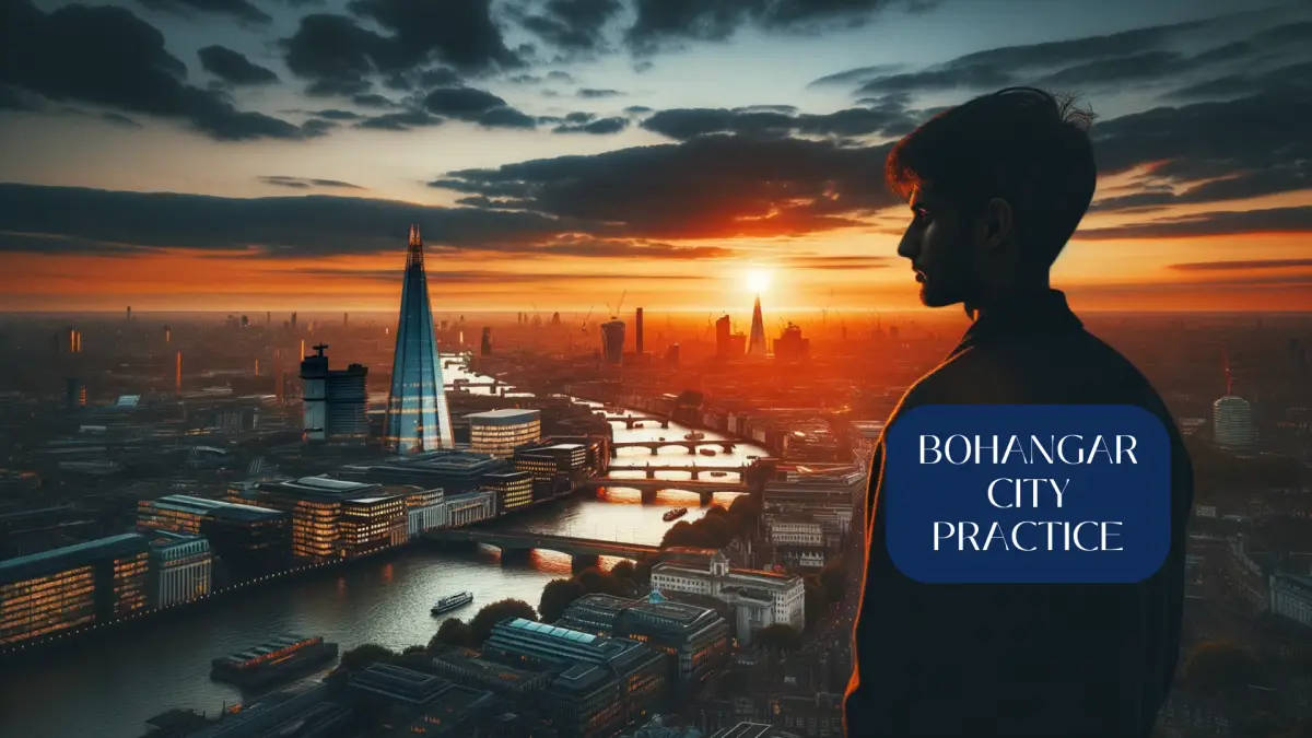 Considering Hypnotherapy in London? Why It Might Be Your Best Choice for Stress Relief 1 Photo of the London cityscape at sunset, highlighting iconic landmarks like the Shard and the London Eye. In the foreground, a silhouette of a person