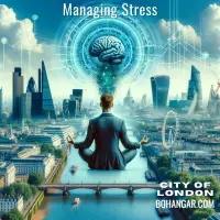 image representing the concept of 'Managing Stress_ A Deep Dive into Cognitive Behavioral Hypnotherapy In the City of London'